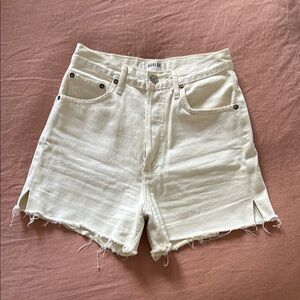 AGOLDE Women's Cream Denim Shorts